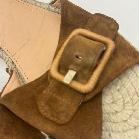 Veronica Beard Women’s Size 10 Apa Buckle Suede Demi Wedge Sandal Slide Brown - Picture 10 of 10